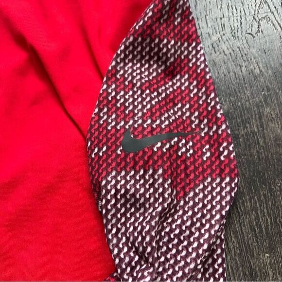 Nike Pro Dri-Fit Long Sleeve 1/2 Zip Pullover Running Top Red Pattern Size Small - Picture 4 of 11